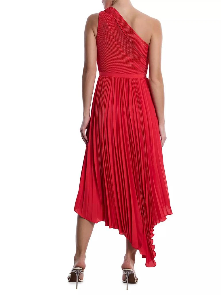 BCBG One-Shoulder Pleated Midi-Dress 5