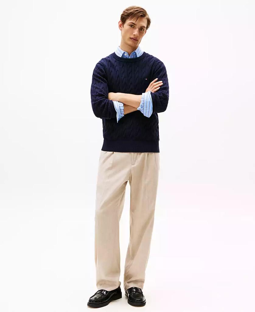 Tommy Hilfiger Men's Classic Cable Crewneck Sweater