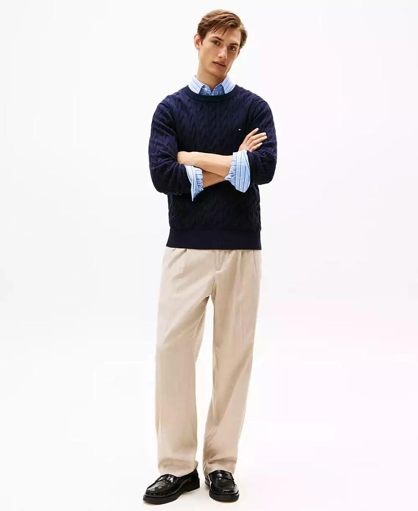 Tommy Hilfiger Men's Classic Cable Crewneck Sweater 2