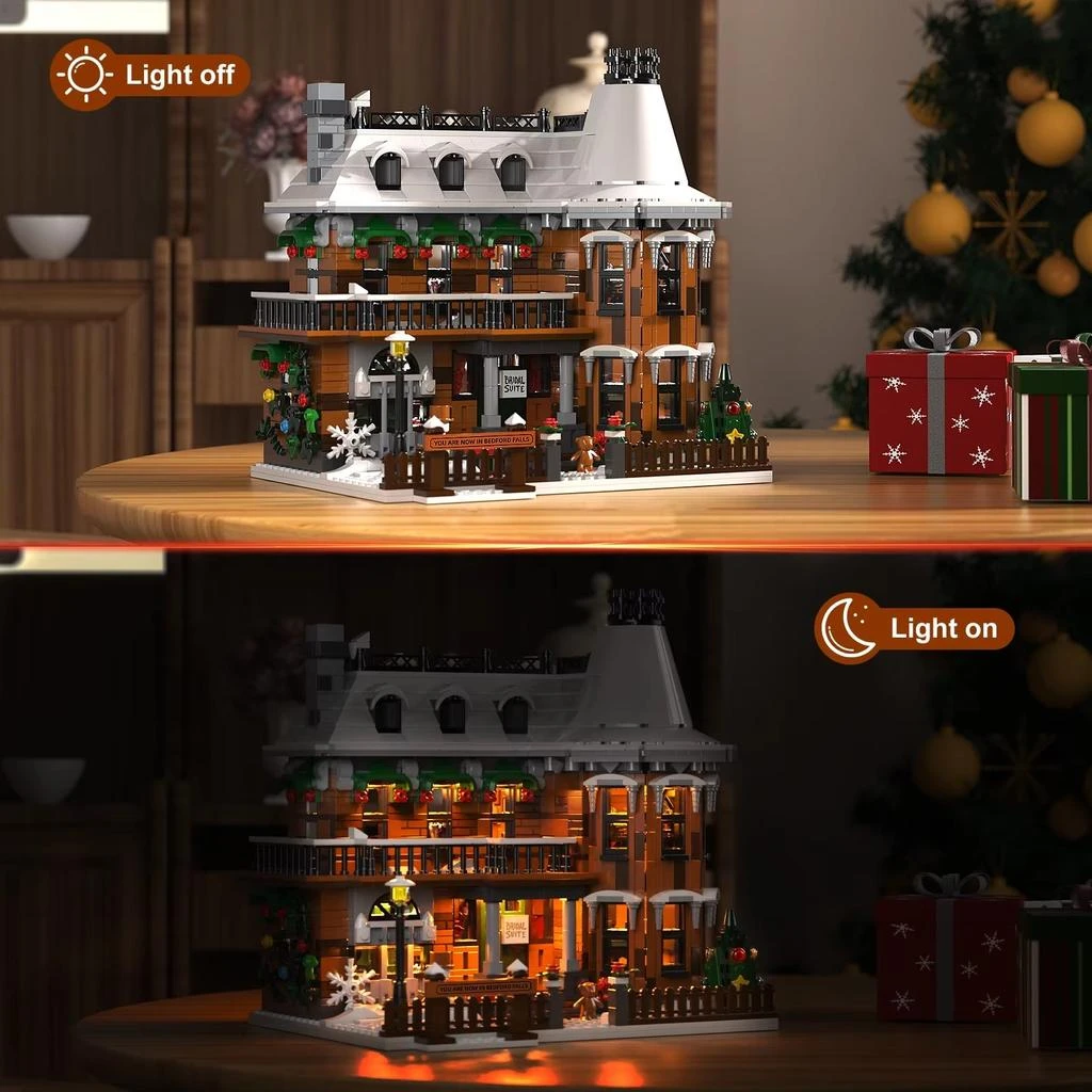 BuildMoc Wonderfuled Life Holiday Snow House Building Blocks Set - 1549 Pieces Gift for Friends and Family 3