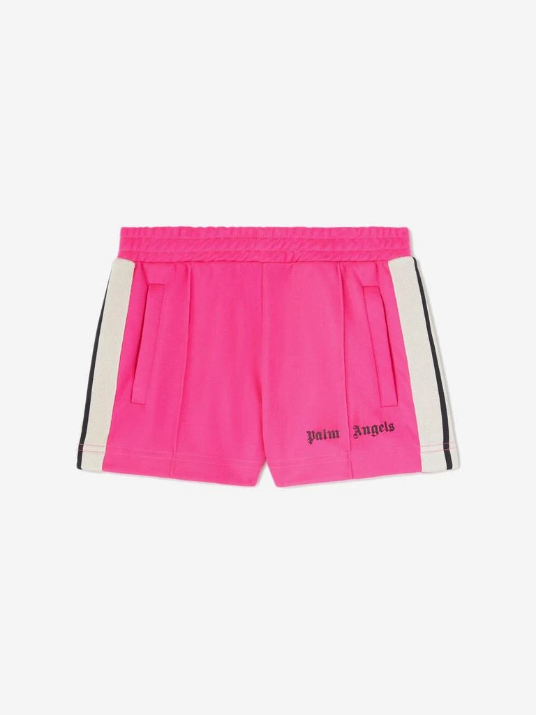 Palm Angels Girls Logo Track Shorts in Pink 1