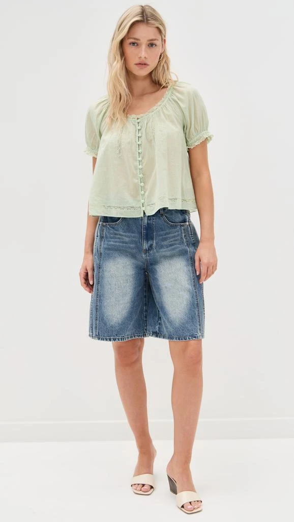 Alice + Olivia Odette Puff Sleeve Pintuck Blouse 4