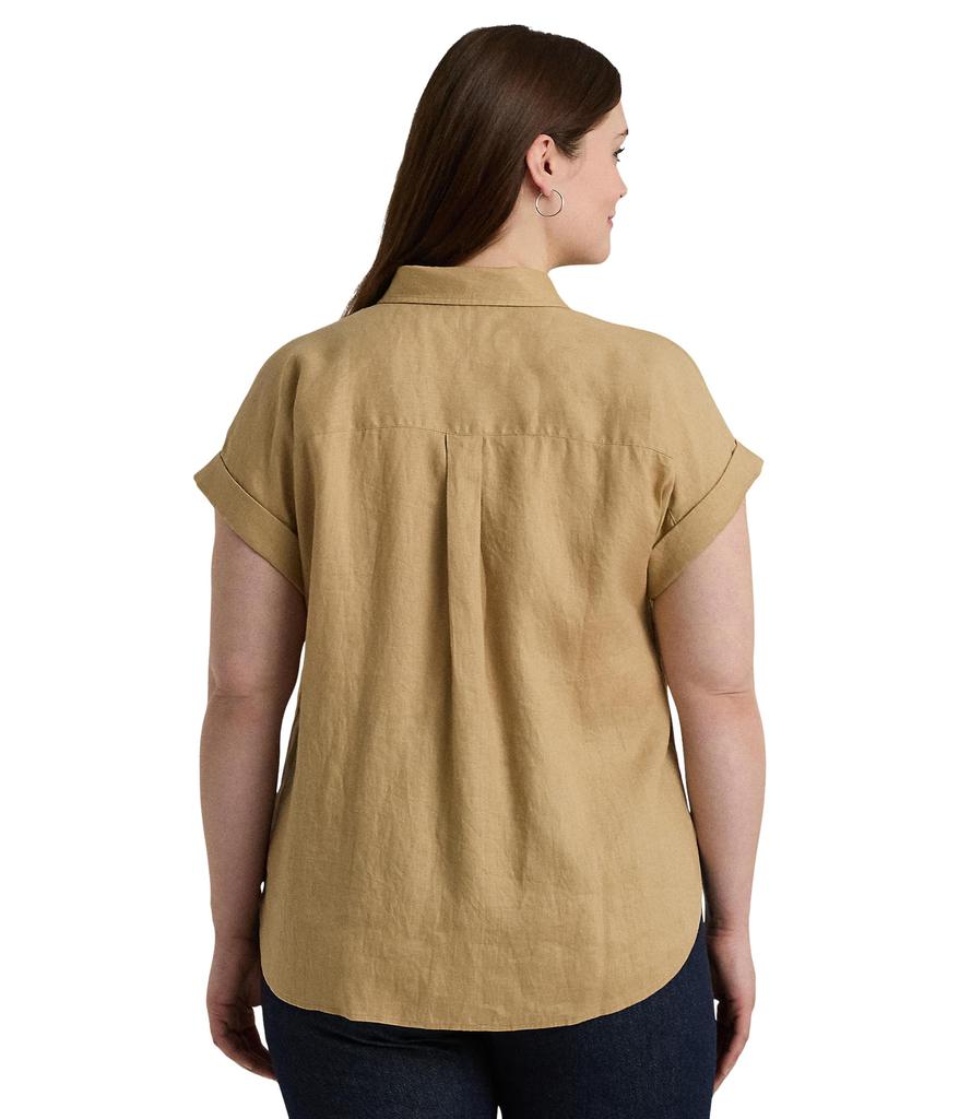 LAUREN Ralph Lauren Plus-Size Linen Dolman-Sleeve Shirt