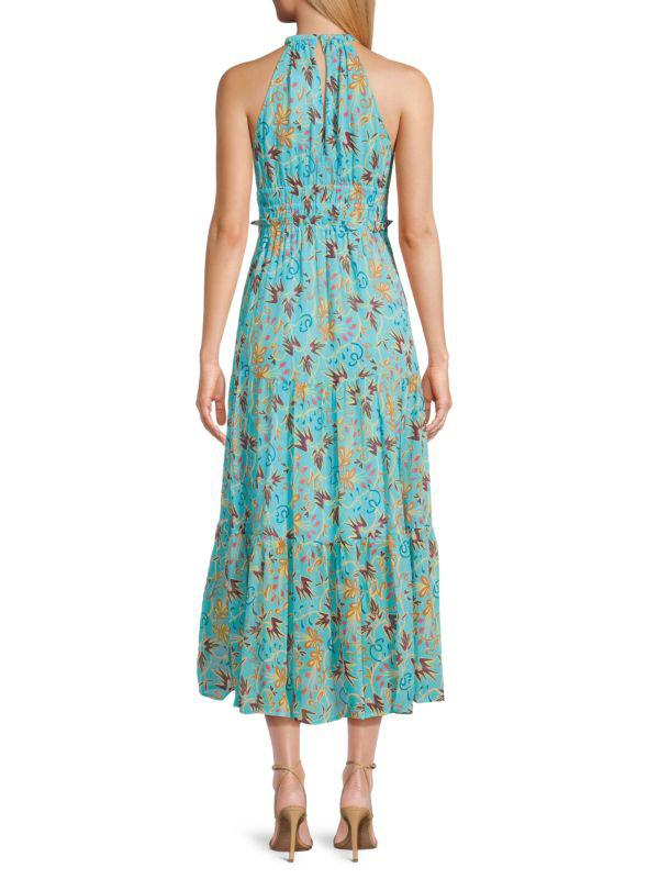 A.L.C. Elara Print Silk Midi Dress