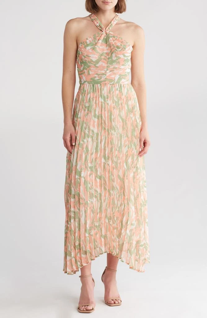 Mila Mae Halter Neck Pleated Maxi Dress 1