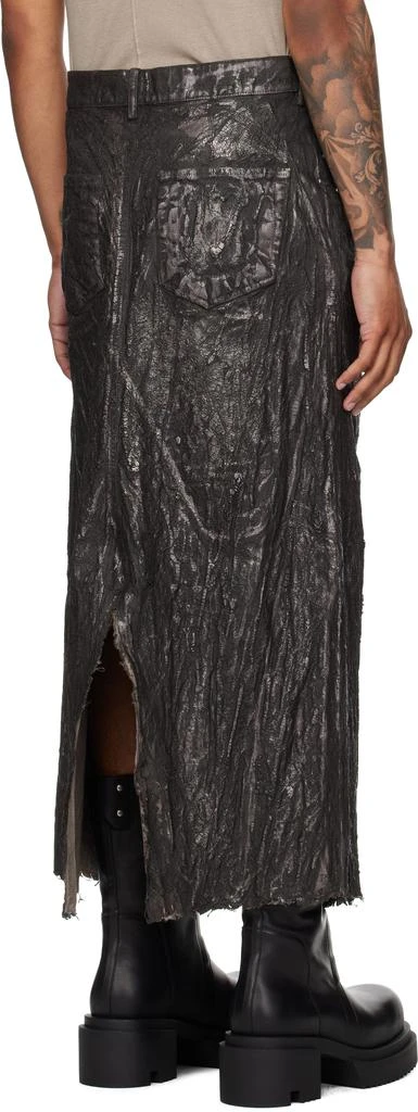 Rick Owens Bronze Concordians Long Slivered Denim Skirt 3
