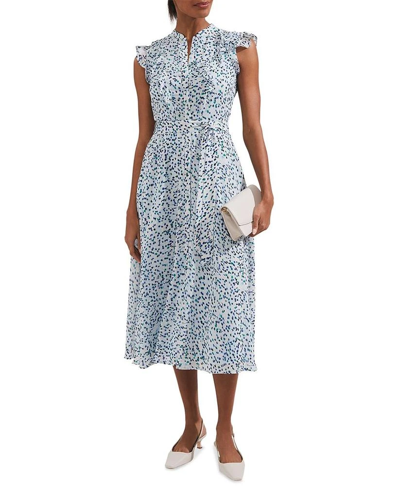 HOBBS LONDON Georgiana Printed Flutter Sleeve Shirt Dress 3