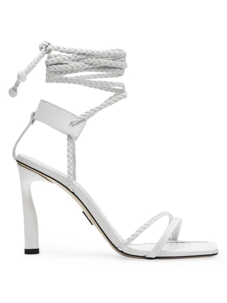 Paul Andrew Braided Leather Lace-Up Sandals 1