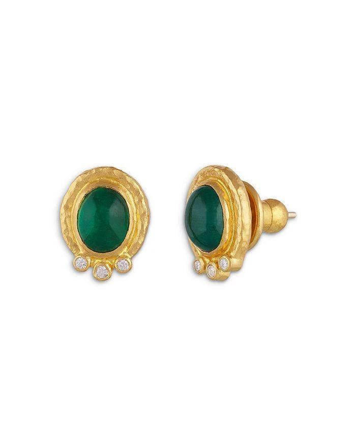 Gurhan 18K
24K Yellow Gold Muse Emerald
Diamond Oval Stud Earrings