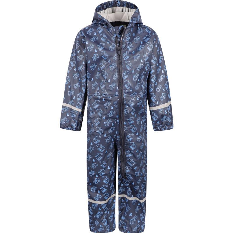 Playshoes Construction site hooded rain suit in navy