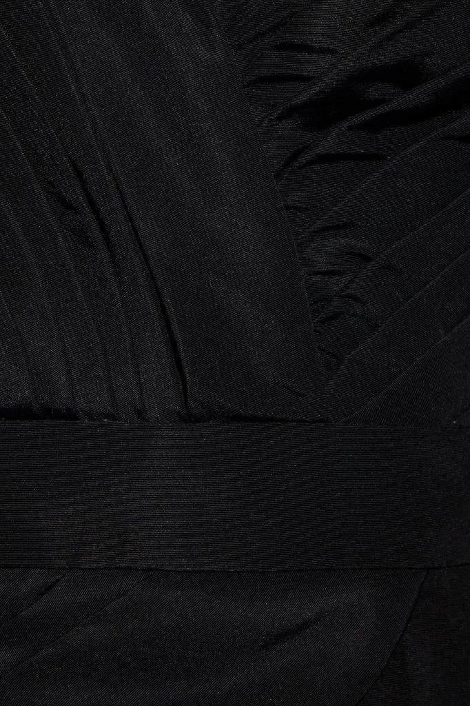 Alexander McQueen Cold-shoulder pleated draped silk-faille gown 4