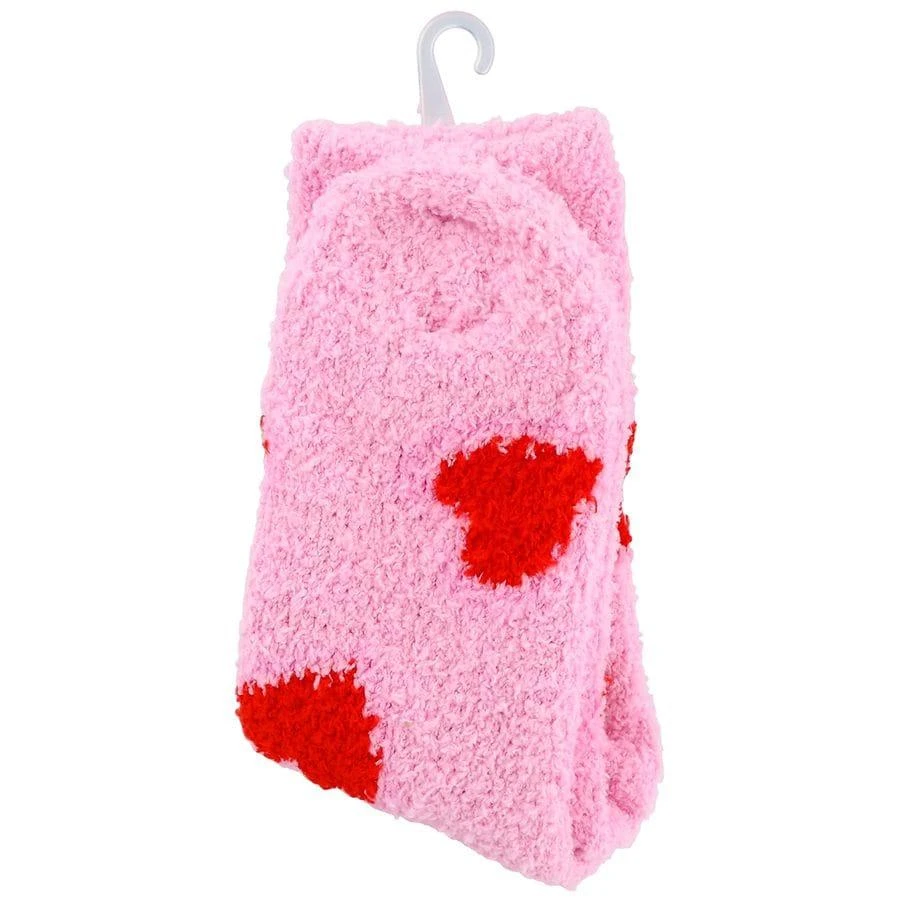 Festive Voice Fuzzy Socks, Hearts Women
s Shoe Size 4-10 2