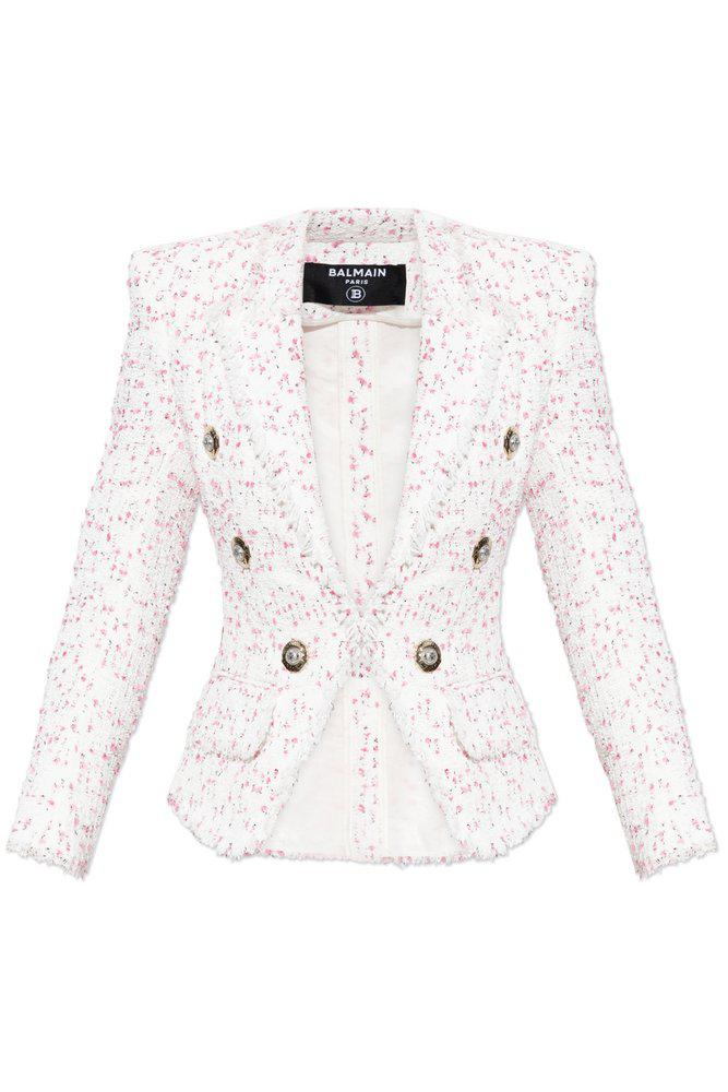 Balmain Balmain Button Embellished Tweed Jacket