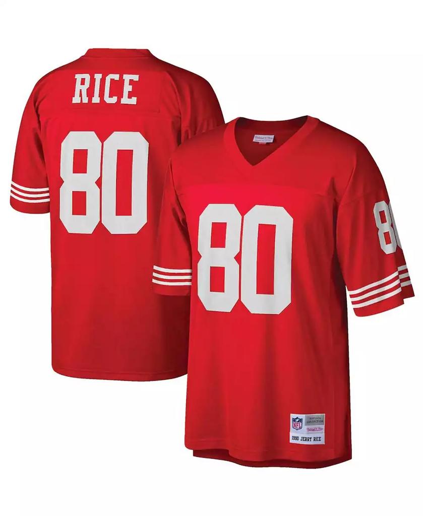 Mitchell and Ness Men's Jerry Rice Scarlet San Francisco 49ers Big and Tall 1990 Retired Player Replica Jersey