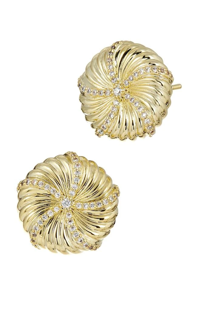 Shop 18K YELLOW GOLD PLATED STAR DOLLAR FLUTE EARRINGS on Sale at