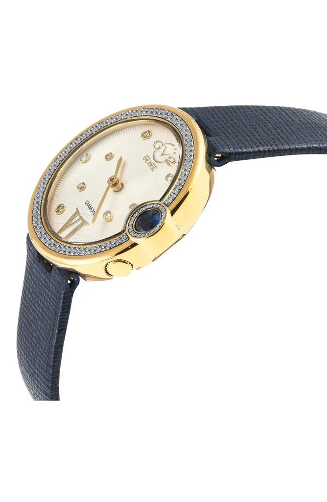 GV2 Perugia Diamond Leather Strap Watch, 33mm - 0.102ct. 3