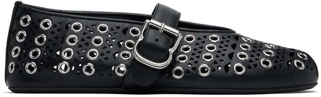 Alaïa Black Vienne Lambskin Eyelets Ballerina Flats 1