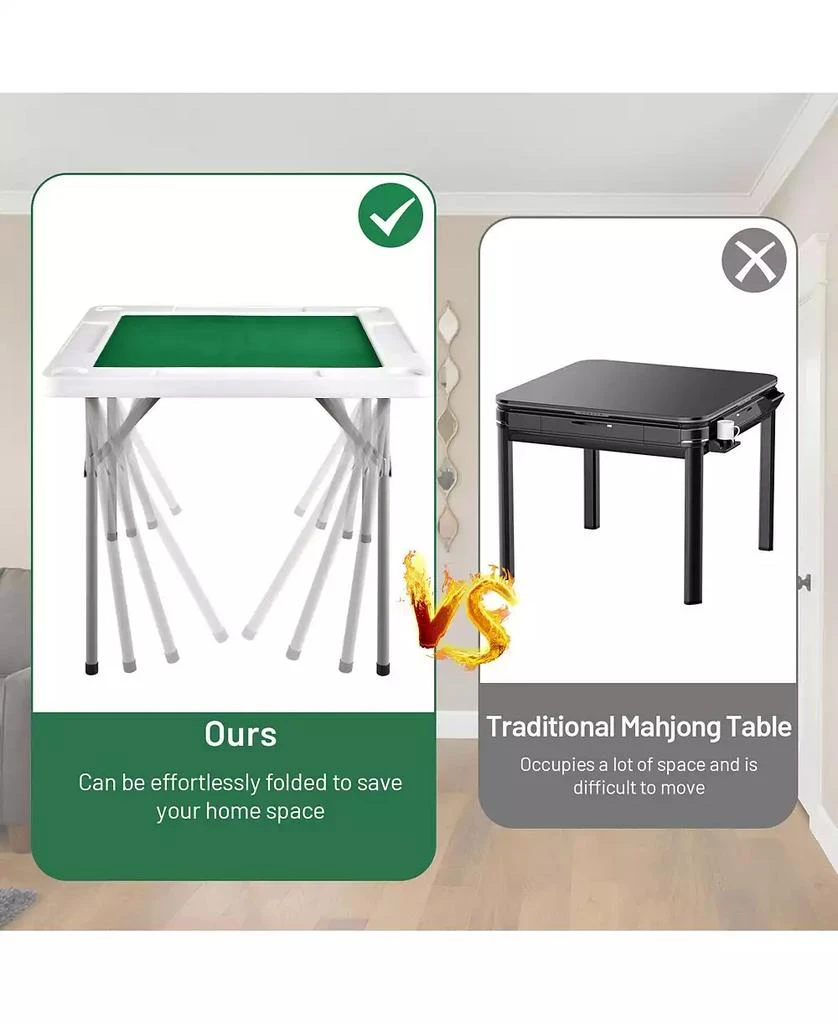 GOUUN 4-Player Mahjong Game Table with Iron Frame 10