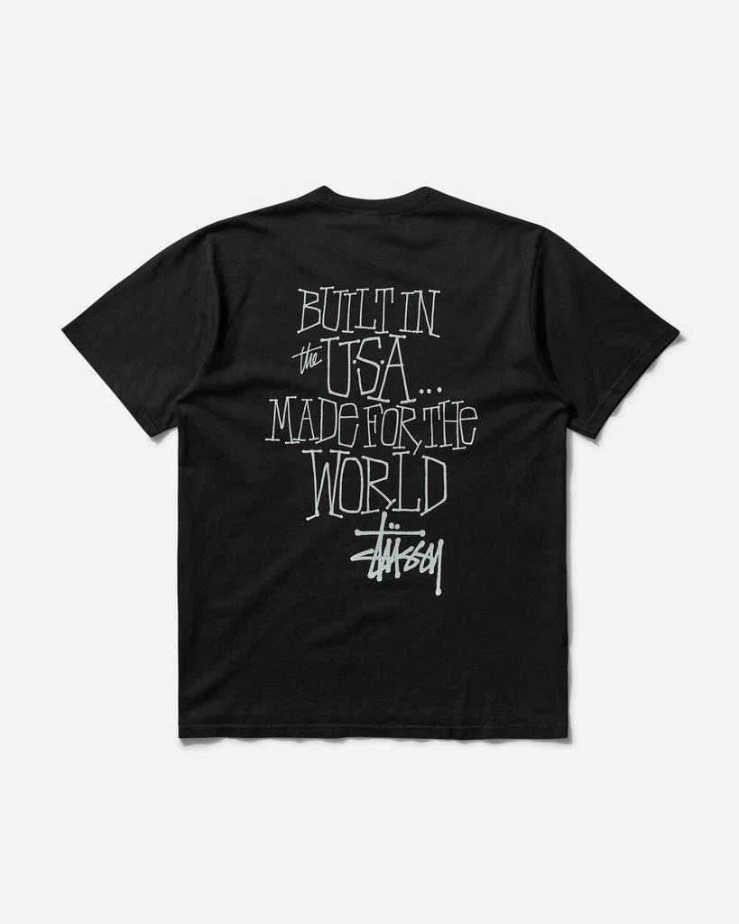 STUSSY Men's Built In Usa Pigment Dyed T-Shirt Black 2