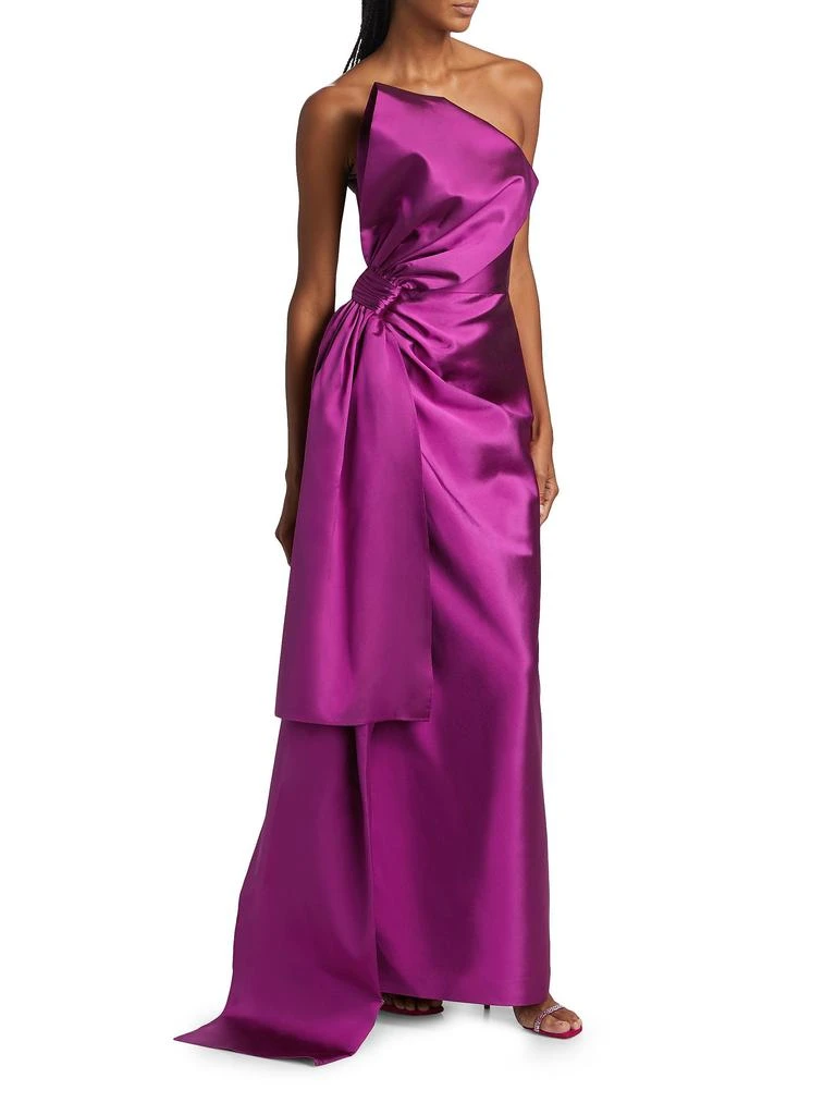Alexia María Nadine Silk-Wool Draped Strapless Gown 3