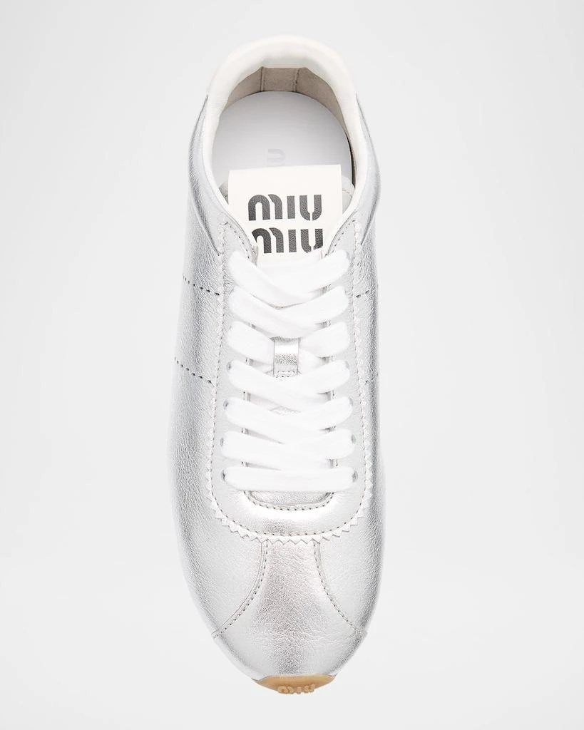 Miu Miu Metallic Leather Retro Runner Sneakers 5
