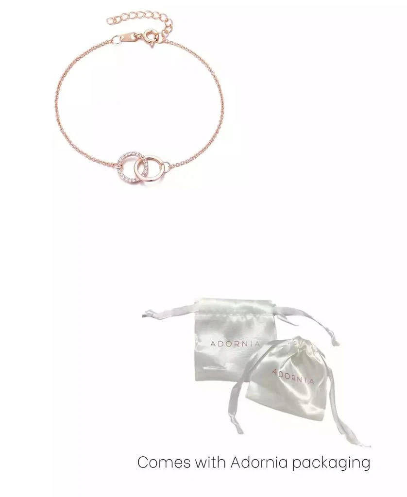 ADORNIA Rose Gold Adjustable CZ Pave Rings Bracelet 2