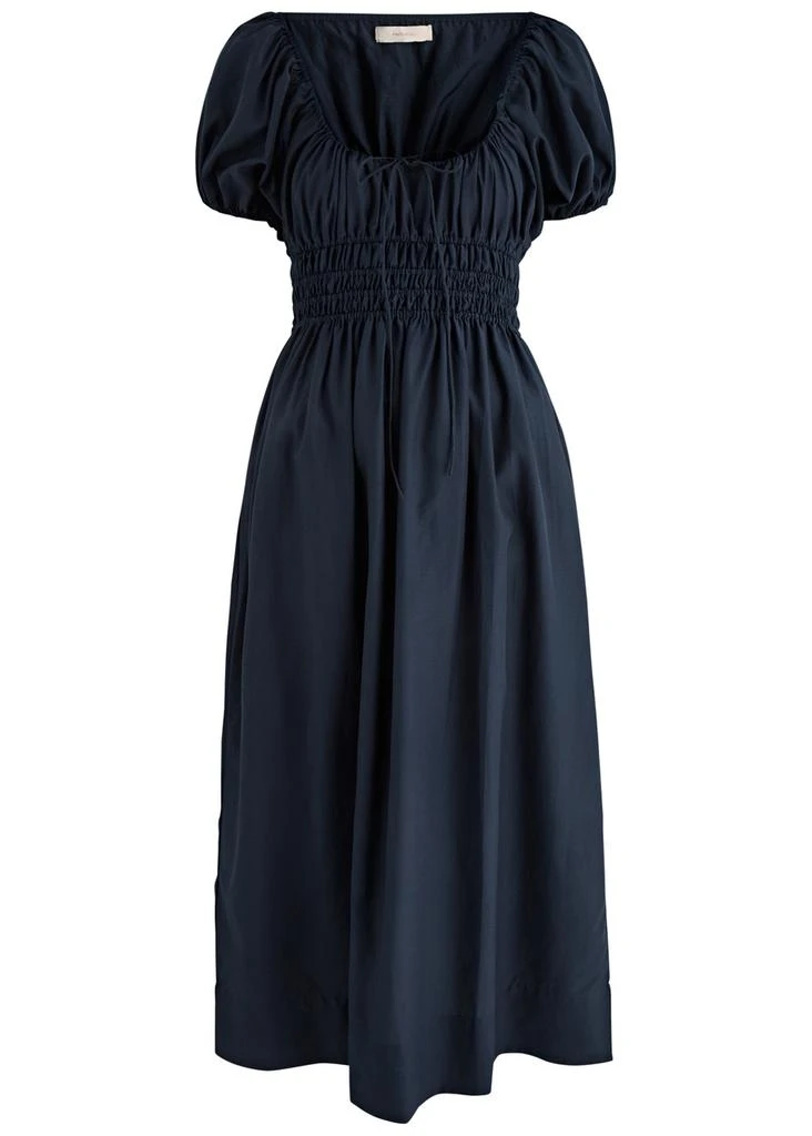 Faithfull the Brand Seine silk and cotton-blend midi dress 1