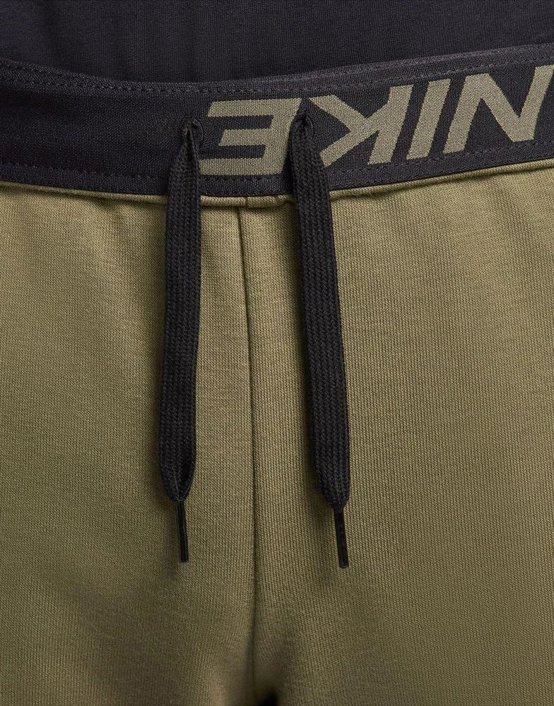 NIKE Nike Training Dri-Fit Fleece tapered jogger in khaki 3