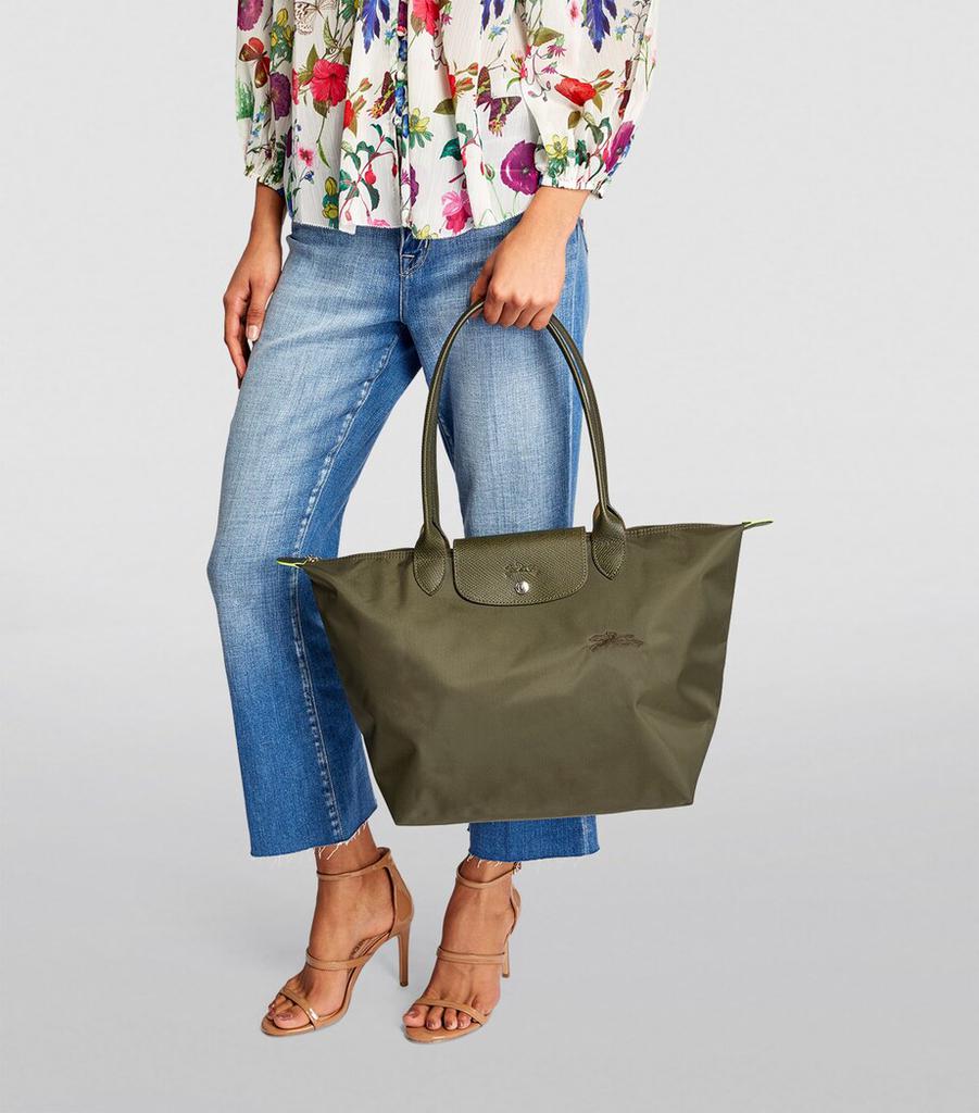 トートバッグ Longchamp LE PLIAGE GREEN - Shoulder bag S (2605 919 P66) Le Pliage Green M Handbag Graphite - Recycled canvas