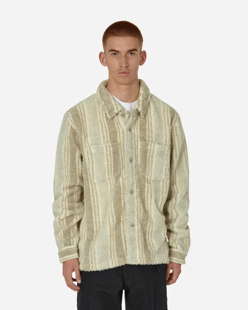 STUSSY Striped Sherpa Shirt Natural 1