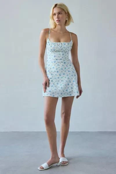 Kiss The Sky Kiss The Sky Mulberry Satin Floral Slip Mini Dress 4