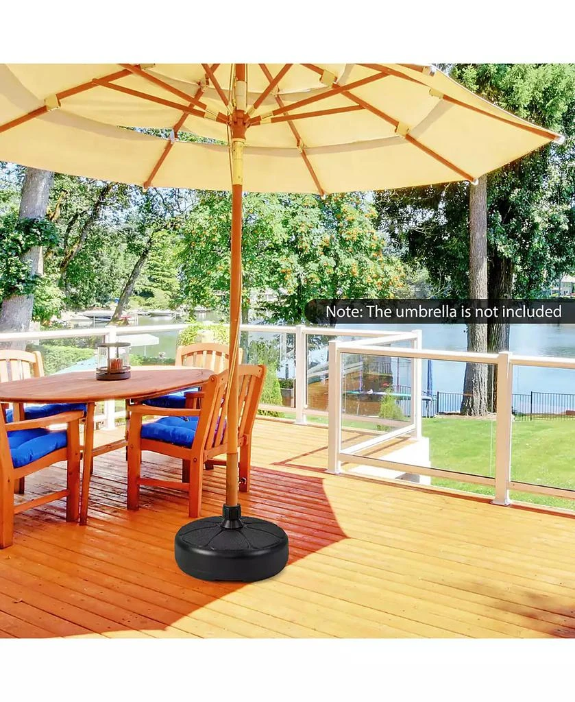 Gymax Patio Fillable Round Umbrella Base Stand Fit Pole 1.5

 Holder 40 lbs Outdoor 10