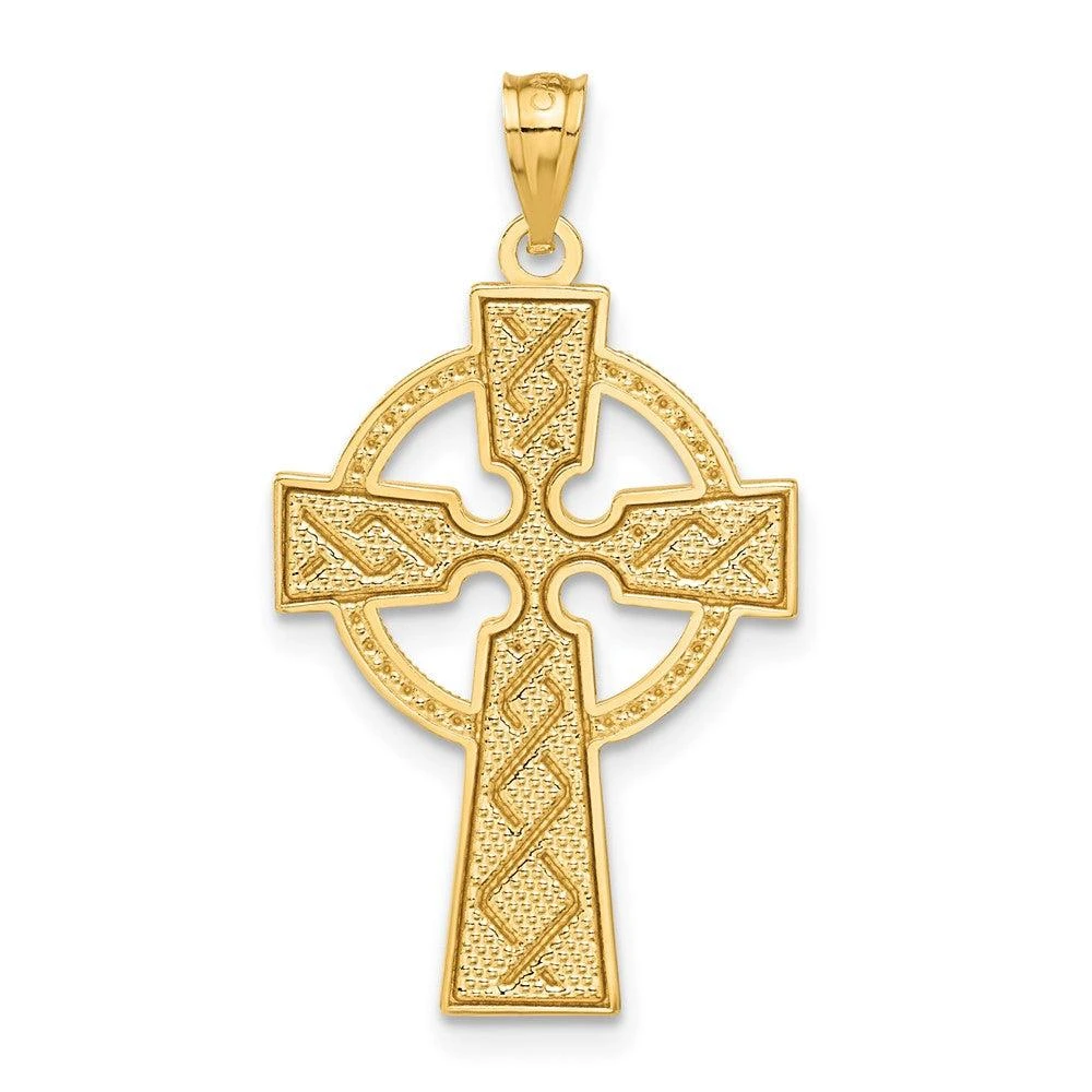 Diamond2Deal 14k Yellow Gold Celtic Cross Pendant 3