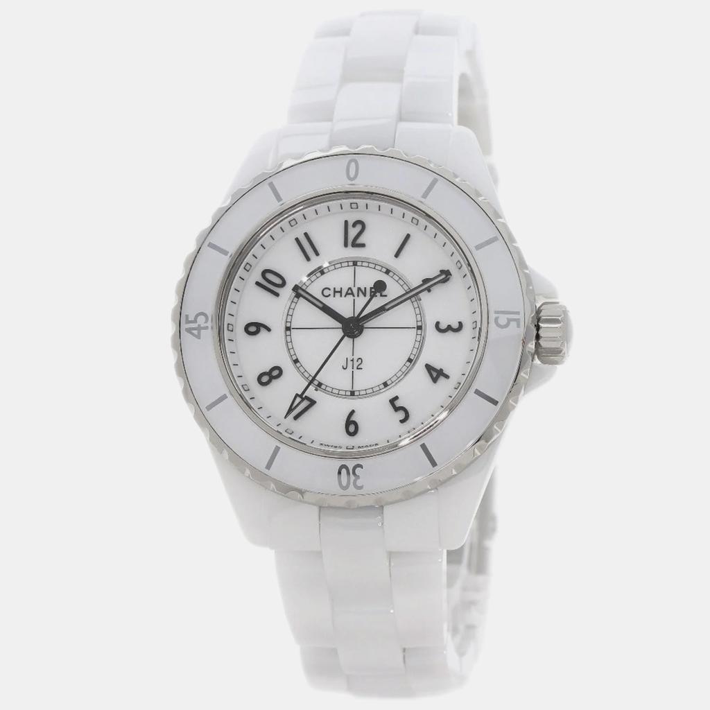 Chanel Chanel White Ceramic J12 H5698 Automatic Women's Wristwatch 33 mm