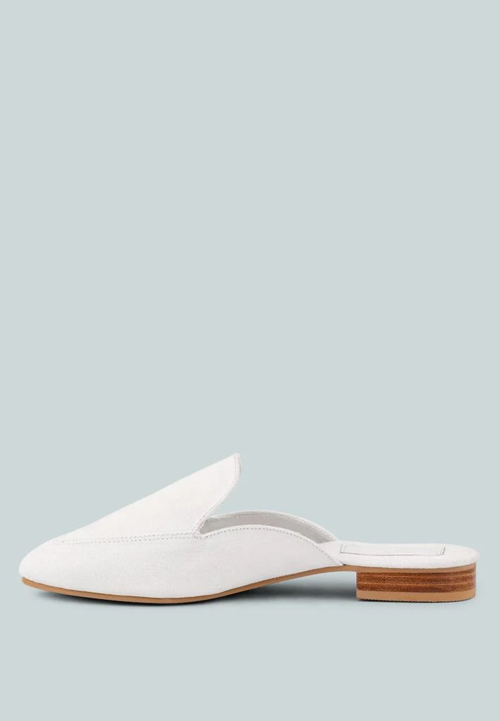 Rag & Co CALICO White Organic Canvas Mules 2