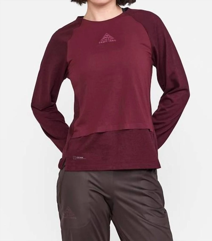 Craft Sportswear Women
s Adv Trail Wool Wind Long Sleeve Tee In Punsch/melan 1