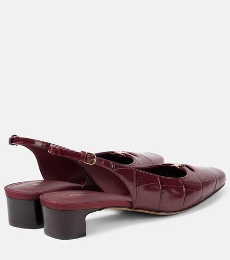 Salvatore Ferragamo Croc-effect leather slingback pumps 2