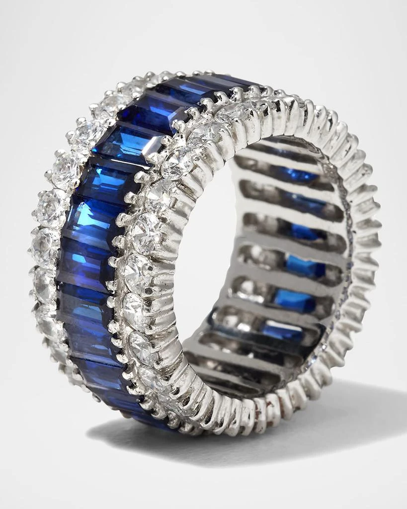 Fantasia by DeSerio All-Around Baguettes and Rounds Ring, Size 6-8, Blue 3