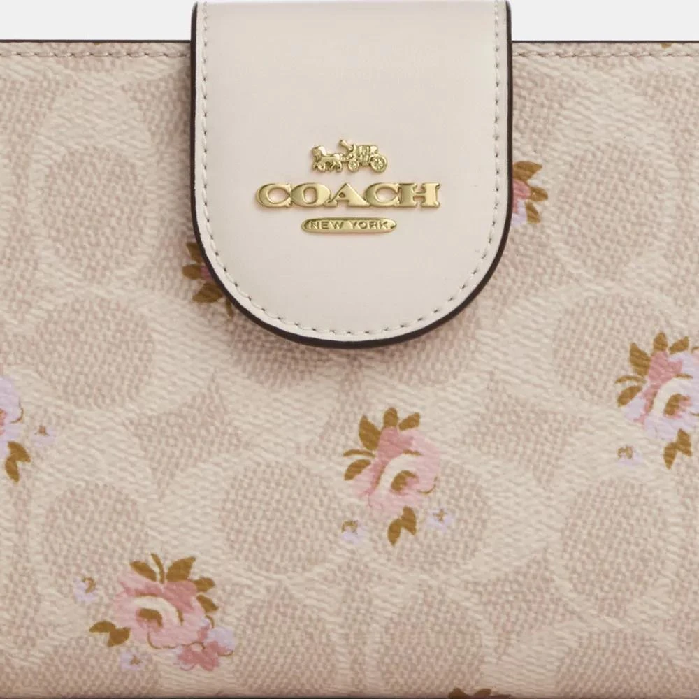 Coach Phone Wallet In Signature Canvas With Floral Print 4