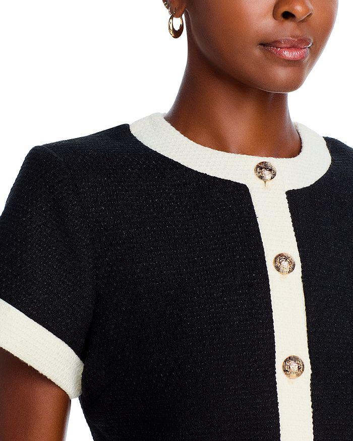 AQUA Tweed Short Sleeve Mini Dress - Exclusive