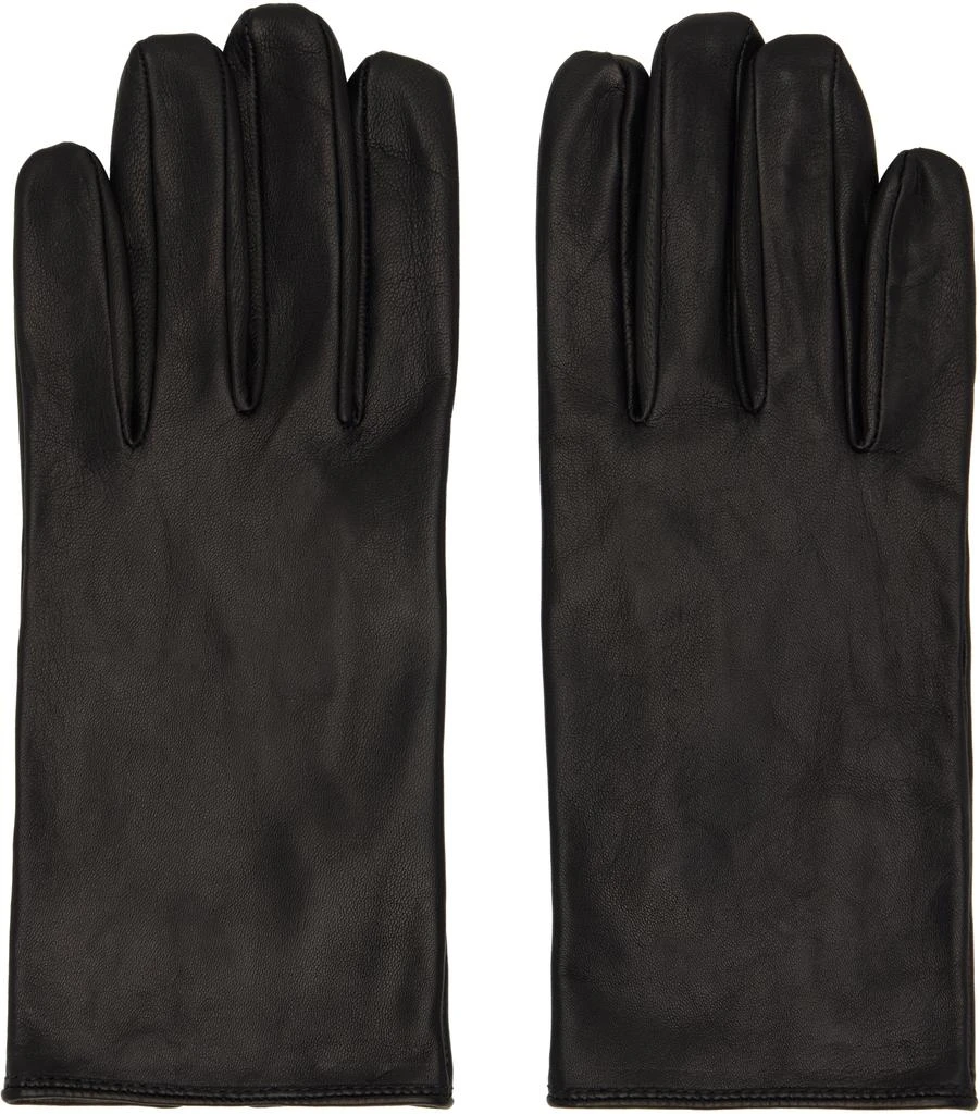 Ernest W. Baker Black Leather Gloves
