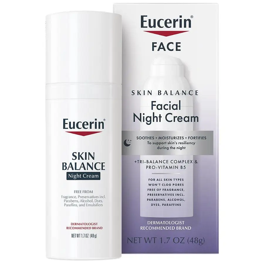 Eucerin Skin Balance Night Cream, Sensitive Face Moisturizer
