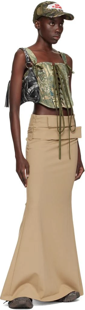 Raga Malak Green Printed Denim Corset 4