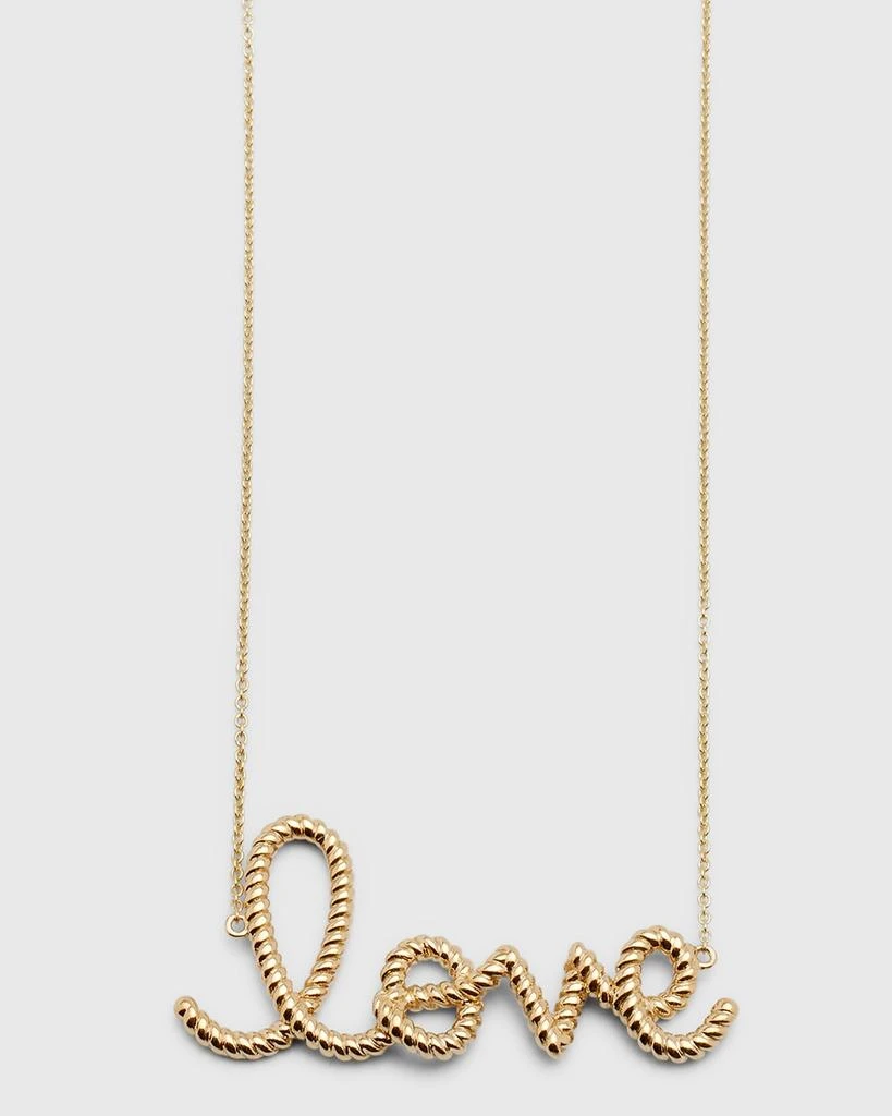 Sydney Evan 14K Big Love Script Rope Necklace