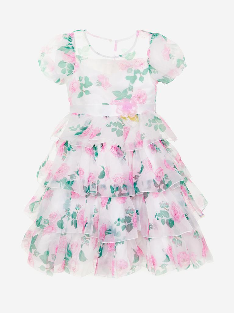 iAMe Girls Peony Princess Dress in White