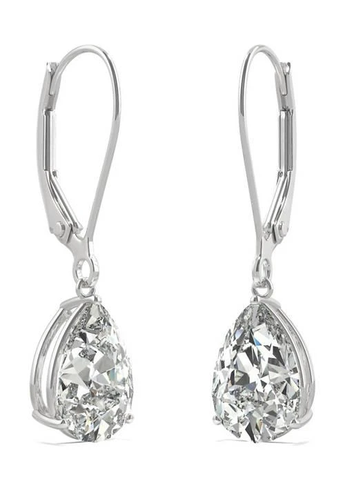 Charles 
Colvard 3 ct. t.w. Lab Created Moissanite Leverback Earrings in 14k White Gold 4