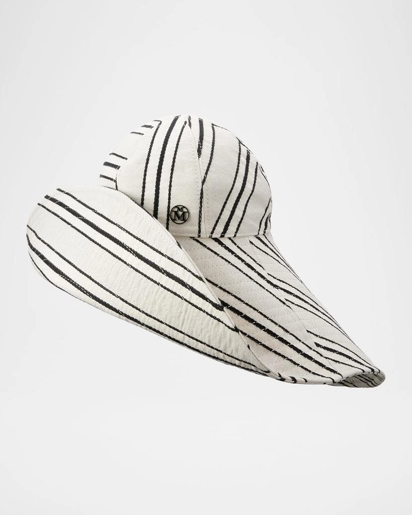 MAISON MICHEL Junya Striped Canvas Bucket Hat 1