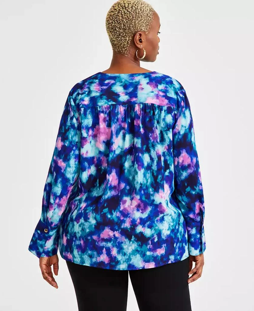 INC International Plus Size Cuffed Surplice Blouse, Exclusively at Macy's 4
