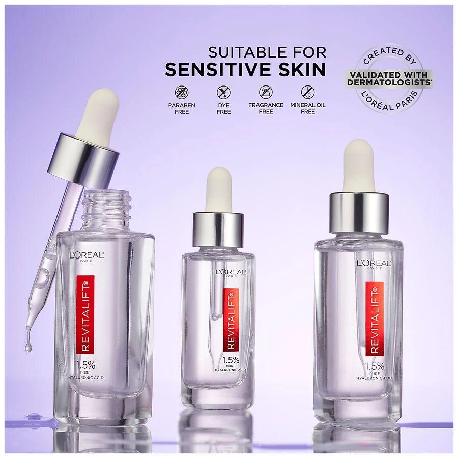 L'Oreal Paris 1.5% Pure Hyaluronic Acid Face Serum Fragrance Free 6