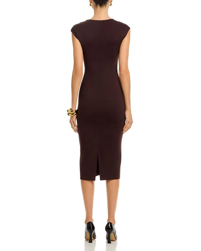 knee length dresses for ladies Aqua V-Neck Side Slit Maternity Midi Dress